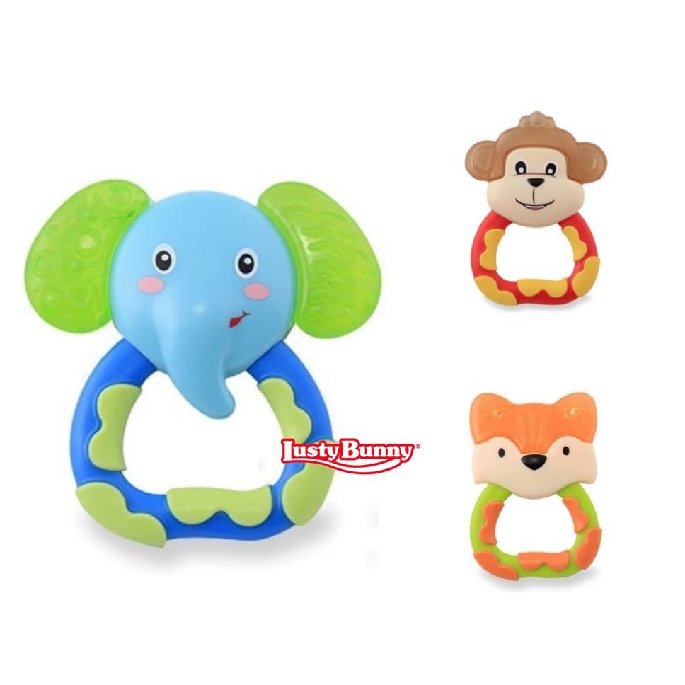 Lusty Bunny Teether Bayi Motif Animal - Mainan Gigitan Bayi - Teether Gigitan Bayi