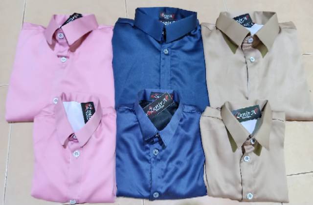 KEMEJA SATIN PRIA kondangan / lamaran / prewedding tersedia ukuran XS hingga jumbo