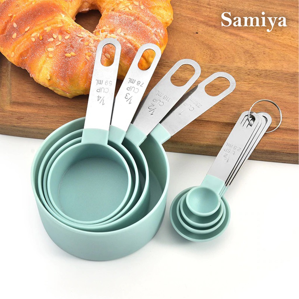 baking kitchen measuring spoon color 8pcs set / sendok takar ukur bubuk warna warni serbaguna