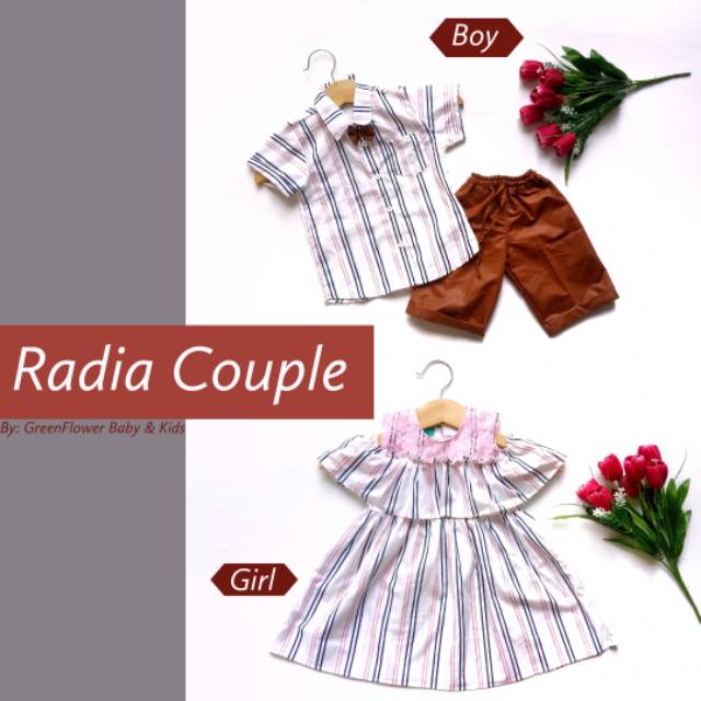 Baju couple anak kakak adik setelan kemeja dress katun kekinian putih