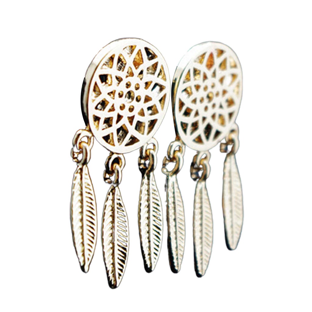 Hu Hu Hu Hu Hu Alat Bantu Pasang Kacamata♡ Anting Tusuk Gantung Desain Dream Catcher Hollow Gaya Bohemian Untuk Wanita