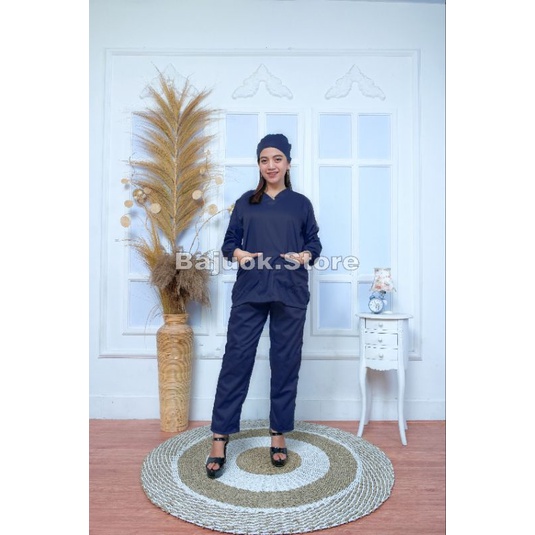 baju jaga/baju oka/baju ok/baju medis/baju perawat lengan panjang/baju scrub/baju seragam dokter/american drill/baju oka jumbo 5l/baju gown/baju ok joger