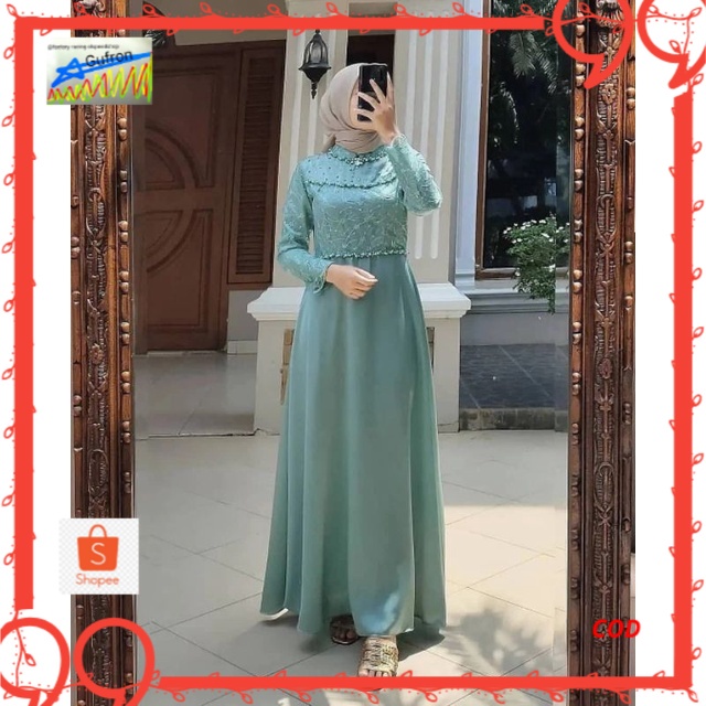 Zolan Baju Gamis Brukat Tile Remaja Wanita Premium  Gamis Brokat Gamis Muslimah Gamis Wanita