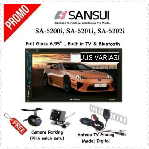 DOUBLE DIN HEAD UNIT SANSUI WJ A-59 SA-5200 I PANEL GLASS MOBIL ERTIGA