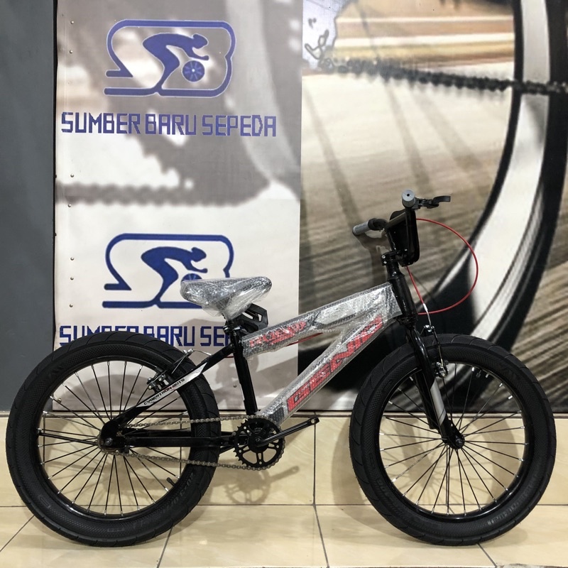 SEPEDA ANAK BMX GENIO ROBOX 20 INCH BY UNITED BIKE-Black Red