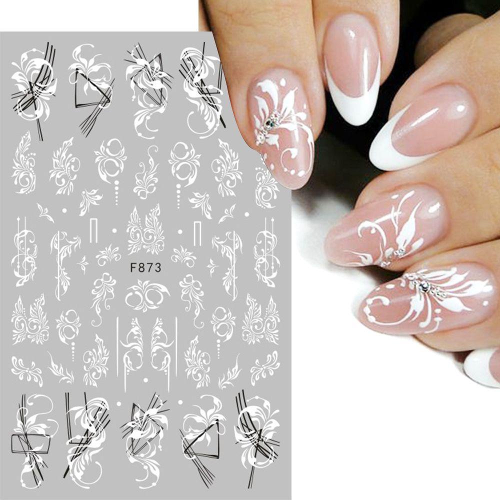 R-flower Nail Sticker Back Lem Decals Bunga Nail Art Dekorasi Daun