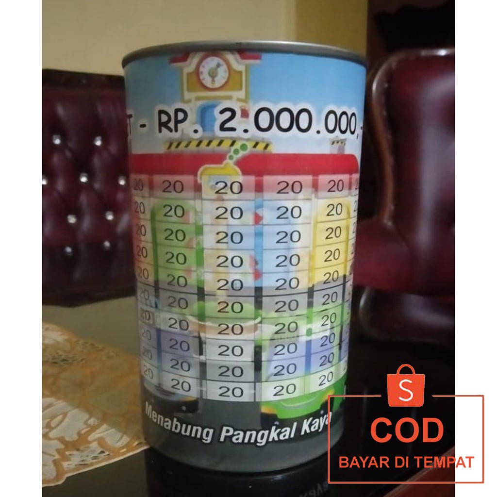 ✅COD Celengan Tabungan Challenge Tantangan Menabung Target Viral Kaleng Custom Unik Buka Tutup Murah-2 JUTA (20K)