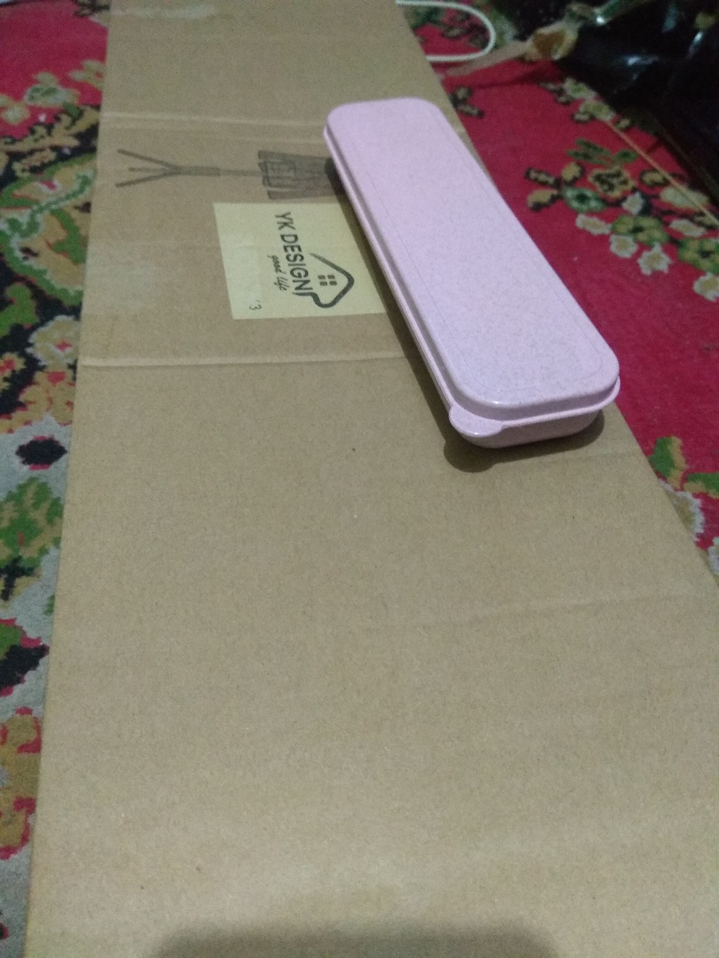 3pcs / Set Peralatan Makan Sendok / Garpu / Sumpit Bahan Wheat Straw Untuk Travel / Camping Cuc-156