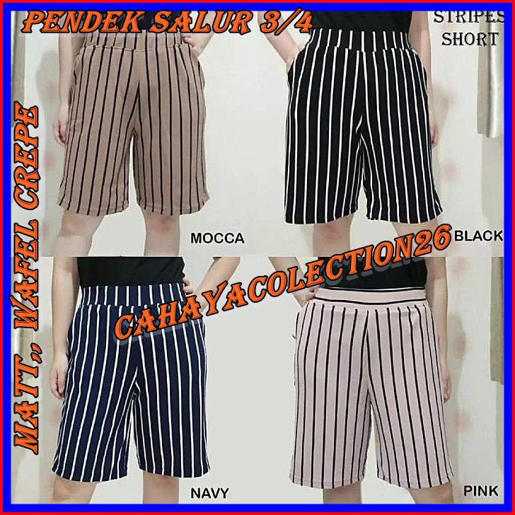  kulot  pendek salur 3 4 jumbo wafel  crepe Shopee Indonesia