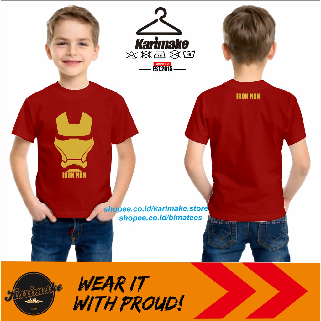  Kaos  Baju Anak  Iron  Man  Kaos  Superhero Karimake Shopee 