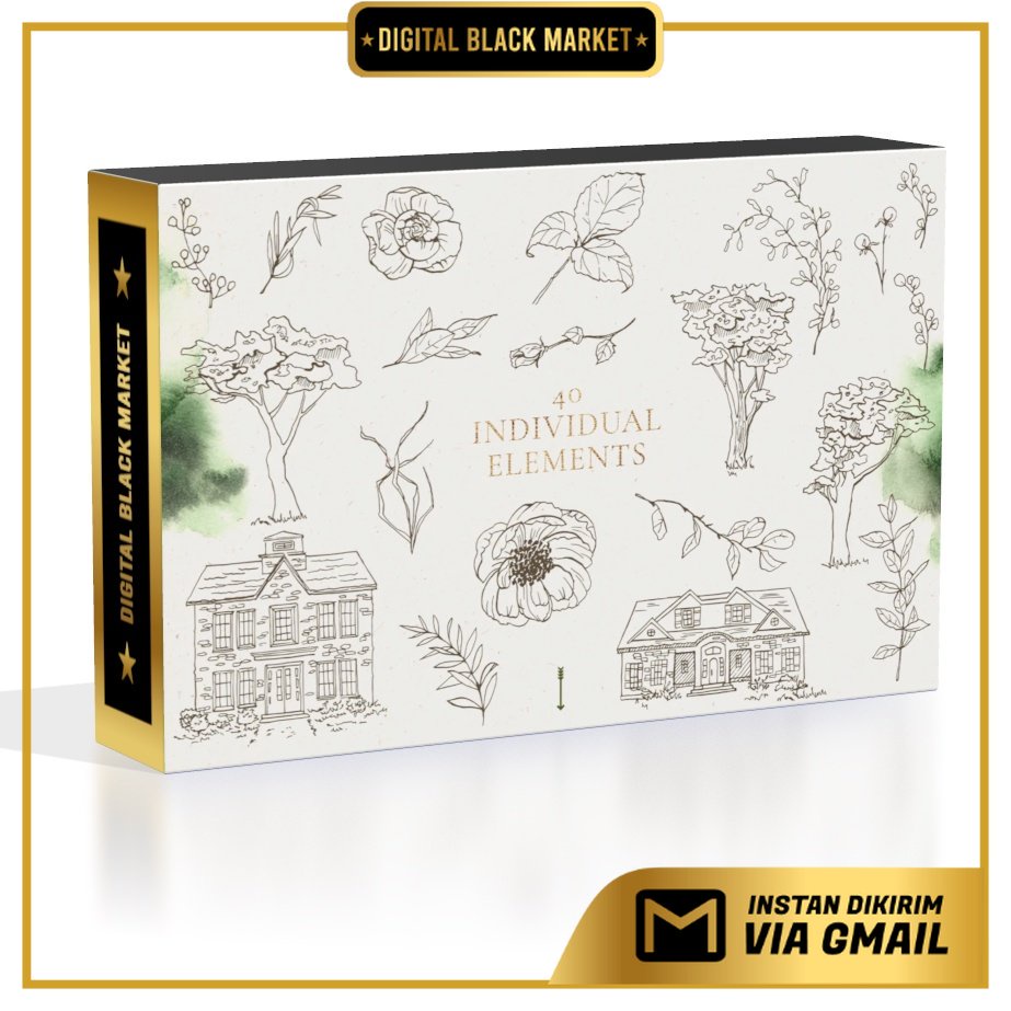 Vector Flowers Village Houses