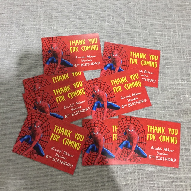 

Thank you card spiderman
