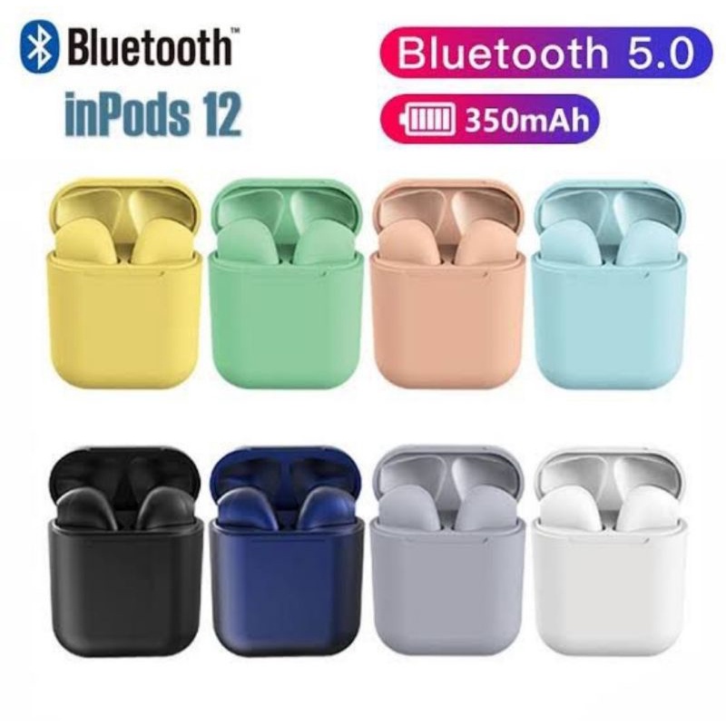 Bluetooth  i12 Macaroon inpods i12 Macaron Headset bluetooth earphone inpod warna earbuds