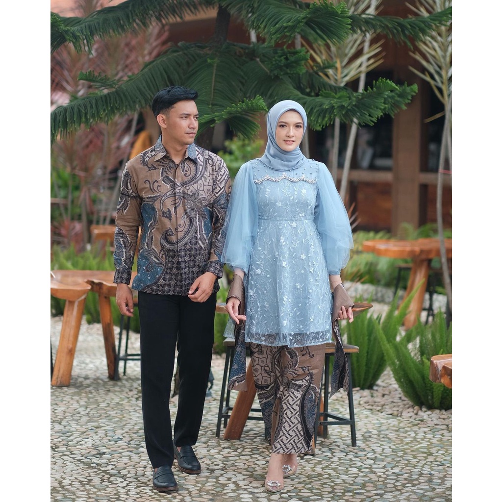 luna tunik couple dusty blue