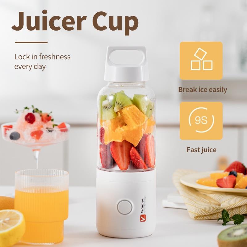 VITAMER Blender Juice Portable Mini Juicer 500ML botol Juice cup Ice Crusher USB Electric Blender 4 Mata Pisau