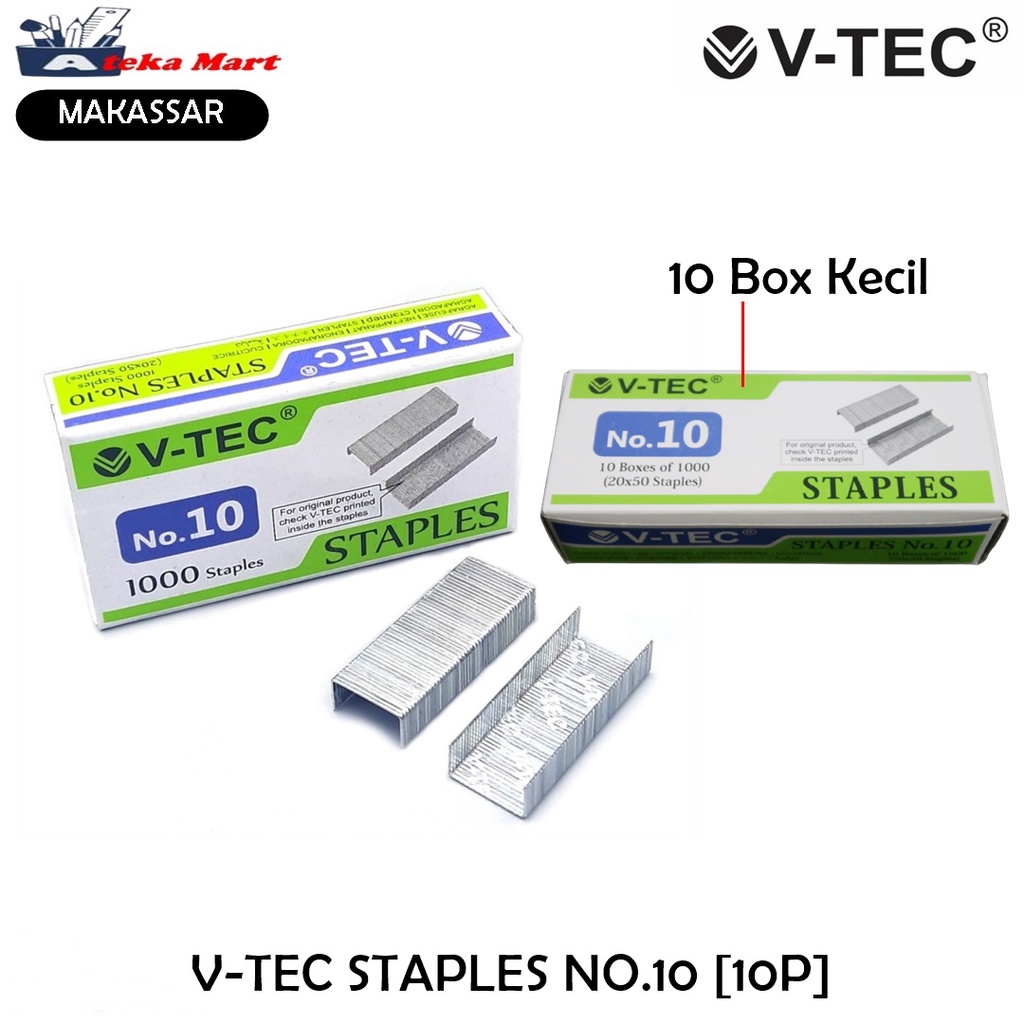 

[1 PAK/10 BOX KCL] V-TEC STAPLES NO.10