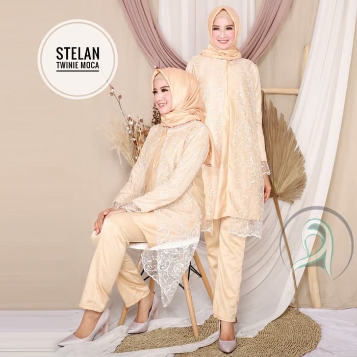 gamis promo   Stelan Twinie Moca [Gamis 0111] SIR Baju Gamis Wanita Terbaru