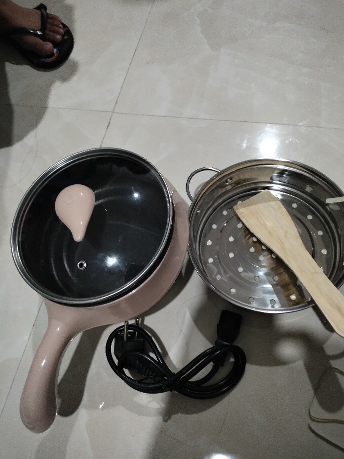 Panci Elektrik 18cm 1.5l Serbaguna Portable Kukus Pan Listrik Murah