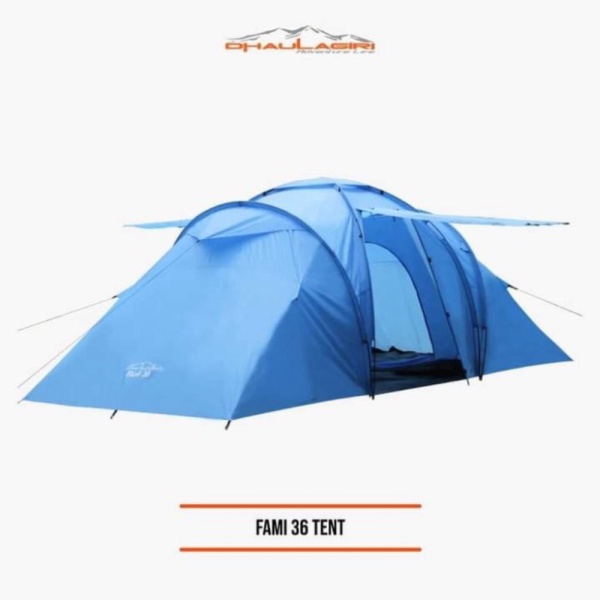 Dijual tenda camping dhaulagiri fami 36 6P hiking outdoor not naturehike cod - Biru Limited