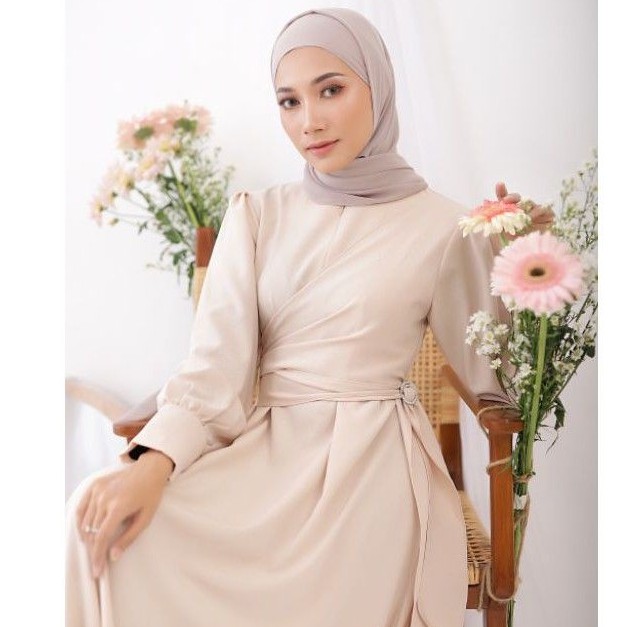 BAJU DRESS GAMIS BRUKAT  DEWASA TERBARU ABAYA MUSLIM SYAR'I MODERN LADY ZARA MAXI MODEL BALON - RAYA-4