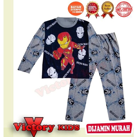 Victory kid's setelan/piyama tangan panjang anak laki-laki 1-10 thn