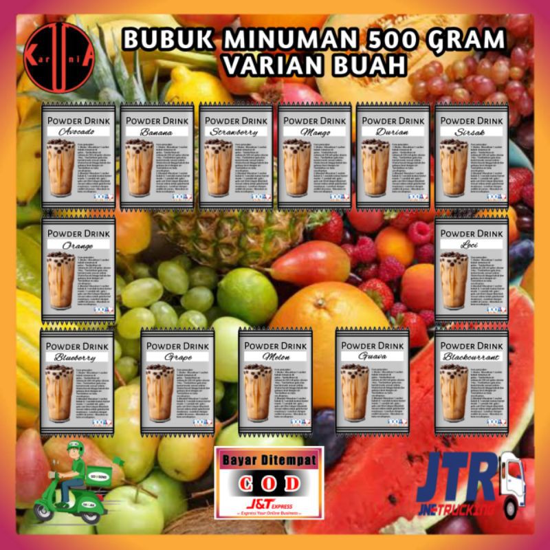 Bubuk Minuman Aneka Rasa Buah 500 Gram