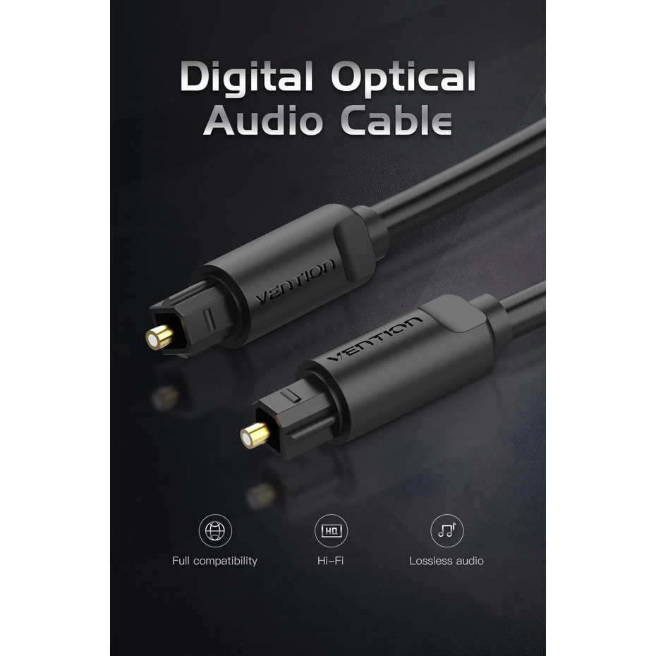 Kabel Toslink Digital Audio Optical / Fiber Optik  Vention BAE 1m / 1.5m / 2m / 3m / 5m