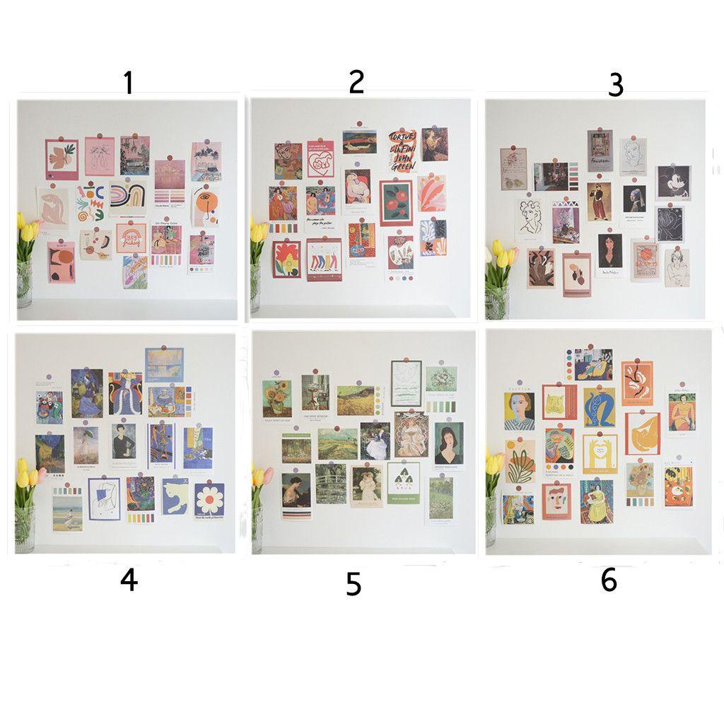 R-flower 30pcs/Set Kartu Pos Stiker Dinding Dekorasi Kamar DIY Dekorasi Kamar Tidur Foto Gambar Art