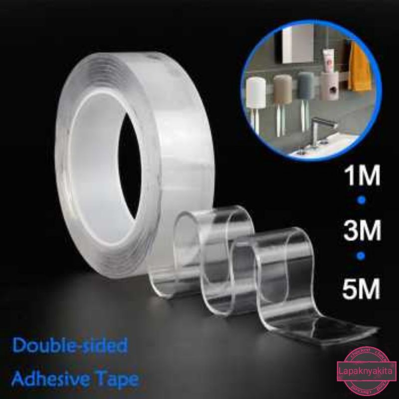 

[ COD ] SzGlue Double Tape Perekat No Trace Washable Sticker Lem Tempel Penempel Kuat Rekat Clear - J007