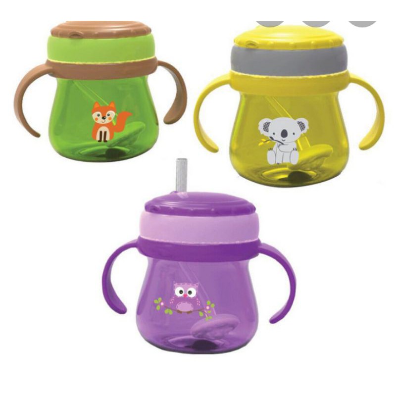 Babysafe Cup Weighted Straw 250ml JP019- Botol Sedotan Anak dengan Pemberat