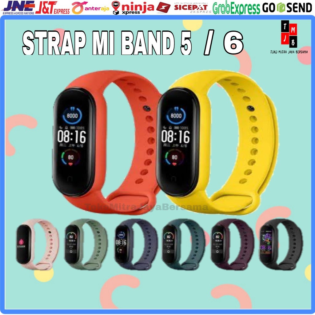 STRAP XIAOMI MI BAND 5 / 6 TALI JAM SILICONE PREMIUM HIGH QUALITY TPU POLYMER XIAUMI