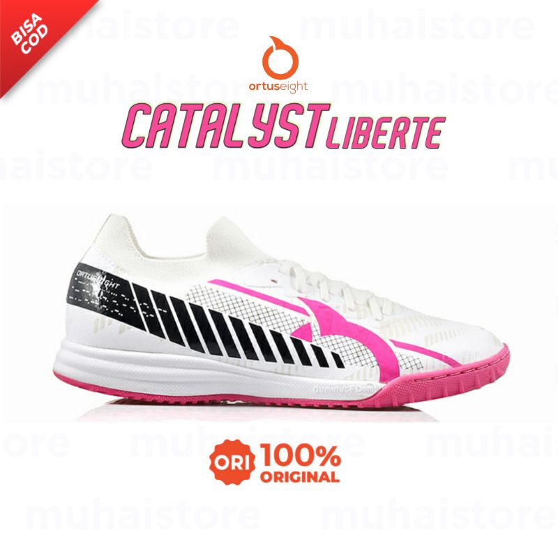 Ortuseight Catalyst Liberte IN White/Putih Pink Sepatu Futsal Original