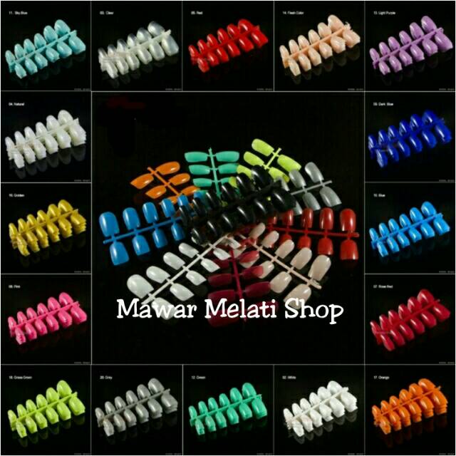 Kuku palsu polos 12pcs fake nail