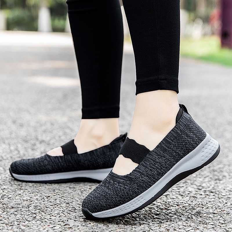 FOKU Sepatu Wanita Santai Sepatu Slip On Wanita Terbaru Sepatu Sneakers Wanita