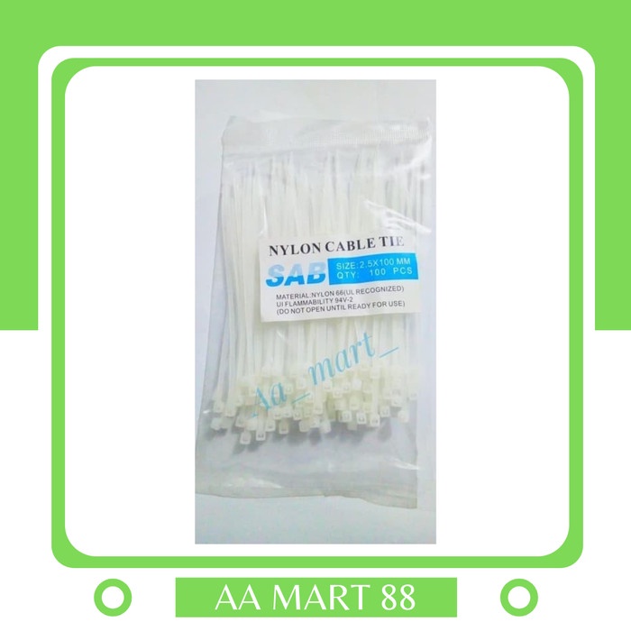 

Promo Kabel tis cable TIES Kabel Ties ukuran 2.5 x 100 100 Pcs - Putih Limited