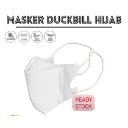 [MH] Masker Duckbill Hijab Headloop 3 Ply Isi 50 Pcs