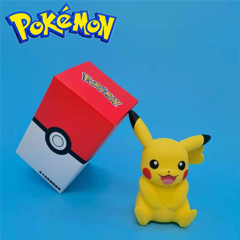 Genuine Edition Pokemon Action Figure Original Pikachu Bulbasaur Charmander Psyduck Model Anime Mainan Boneka Collections Hadiah