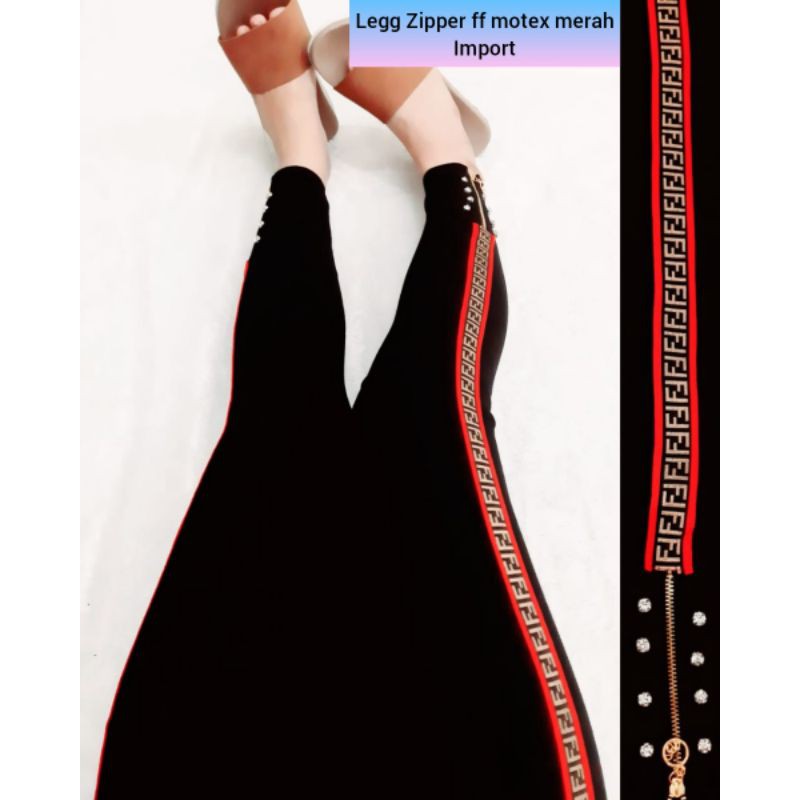 NEW LEGGING ZIPPER FF MERAH motex IMPORT / LEGGING IMPORT MURAH / LEGGING MURAH