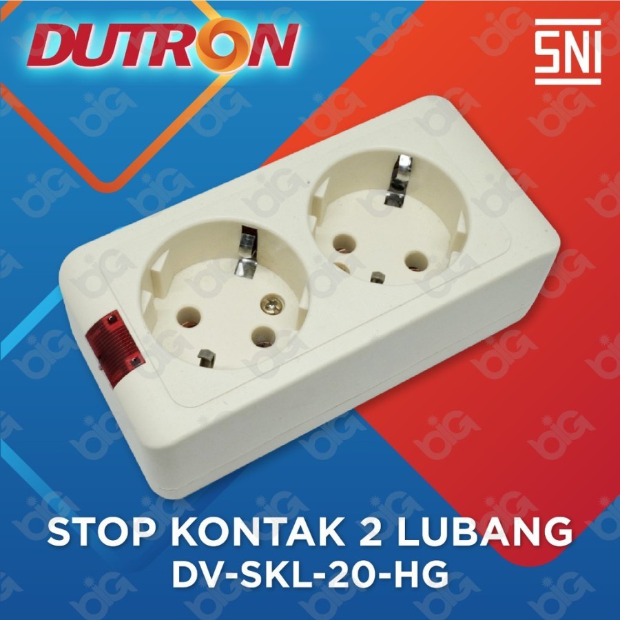 Stop Kontak DUTRON HG 2 Lubang DV SKL 20 HG