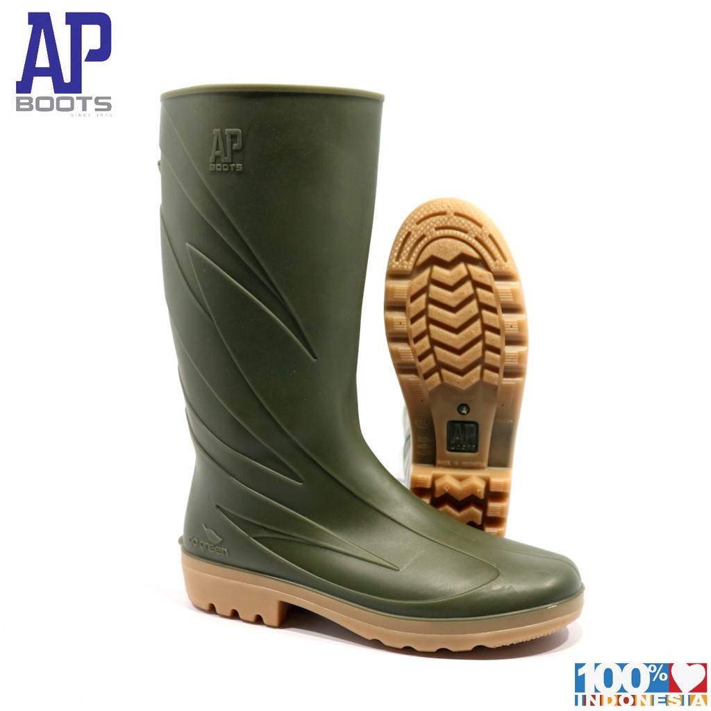 AP 2017 GREEN 37-43 - SEPATU BOOT SAFETY KARET - AP BOOTS