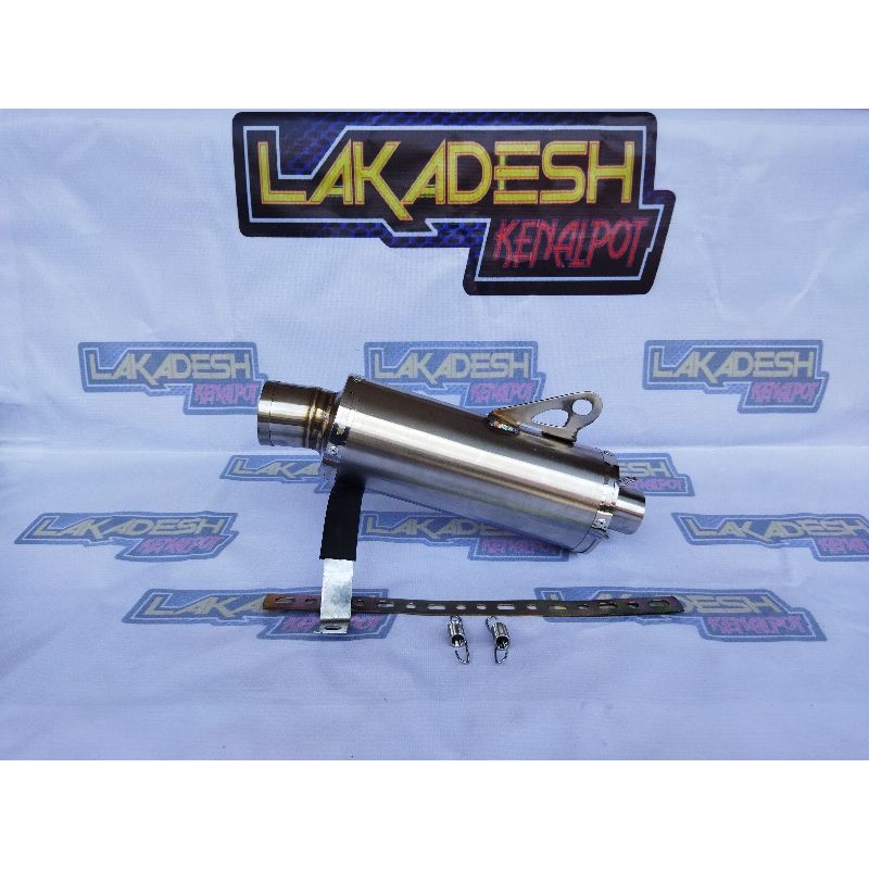 KNALPOT POLOS/LASER NAMA BULAT ALL BEBEK (INLET 50) SUPRA JUPITER REVO VEGA KHARISMA SMASH SHOGUN BLADE DLL