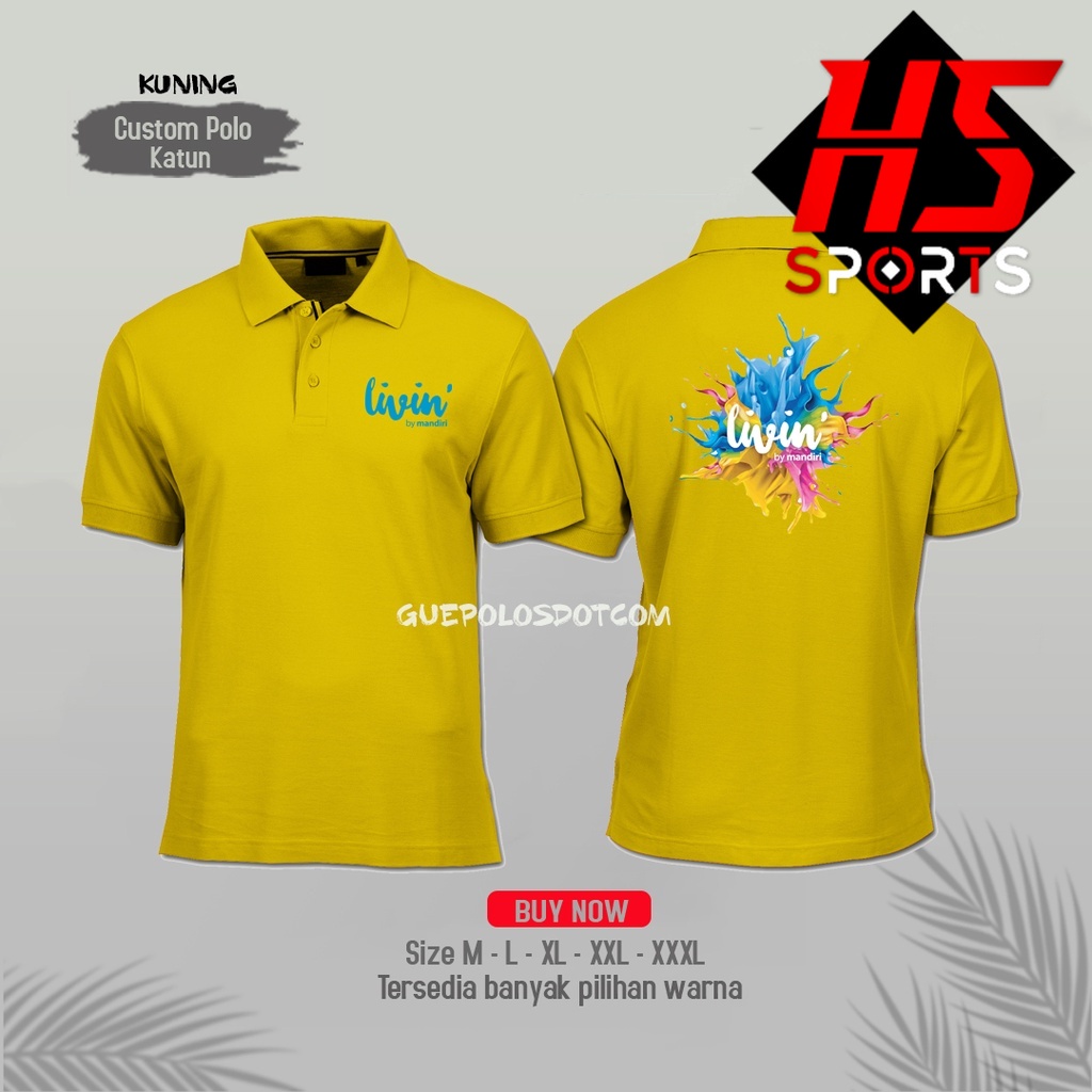 Polo livin by mandiri - POLO LIVIN BY MANDIRI -  Poloshirt livin by mandiri - baju kerah livin mandiri terbaru  - Baju polo Bank Mandiri BUMN - Logo terbaru Livin Mandiri