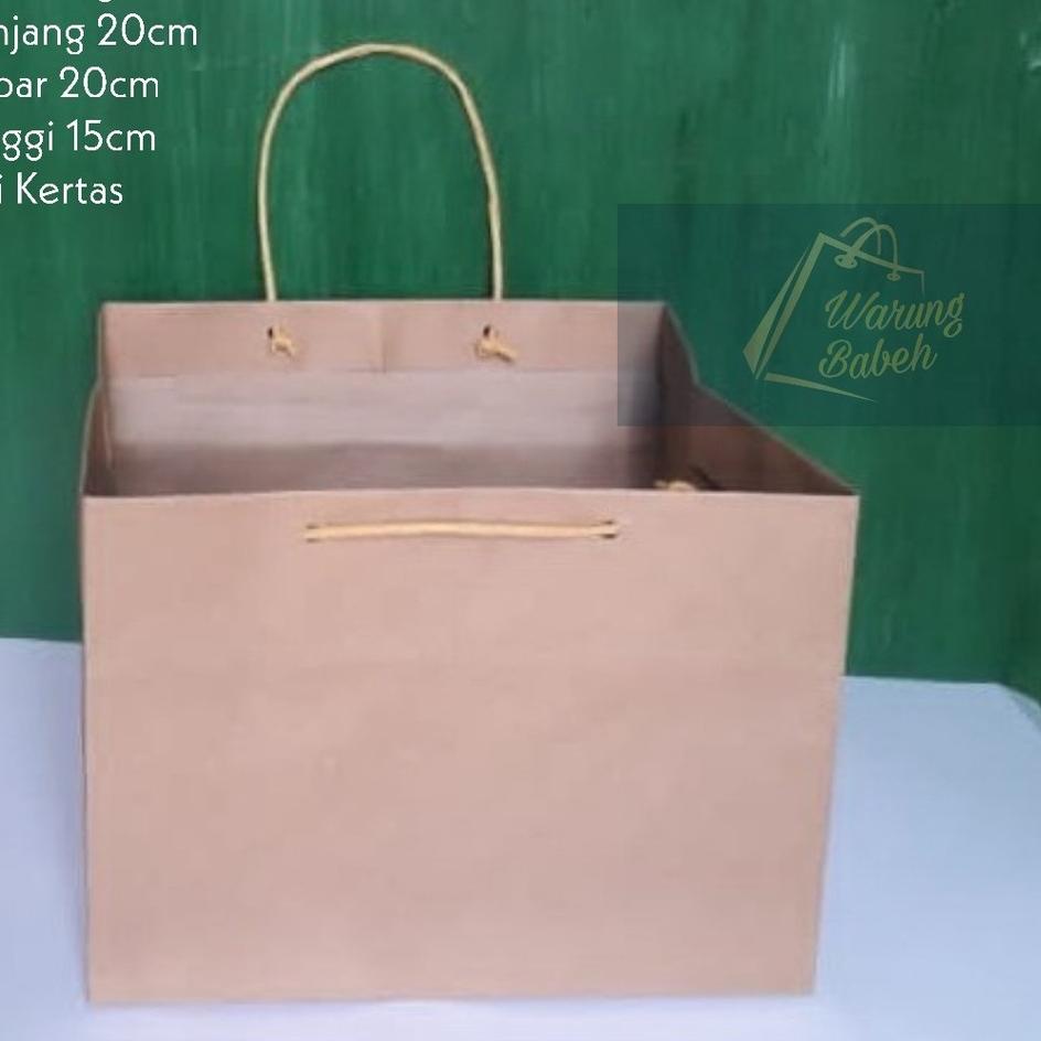 

Recommended Paper bag polos untuk dus kotak nasi, kue, besek dll - P 20 x L 20 x T 15cm Harga untuk 10 Pcs DS2D~