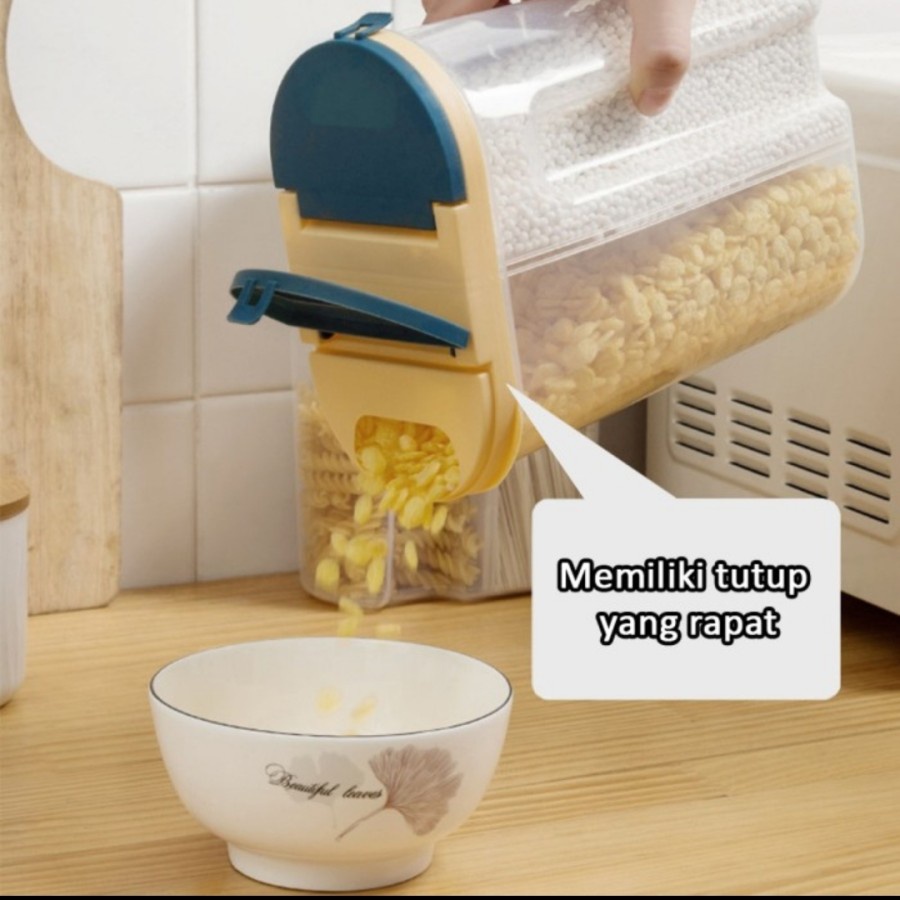 Storage Cereal Jar Food Tempat Penyimpanan Makanan Sehat Bumbu Dapur A