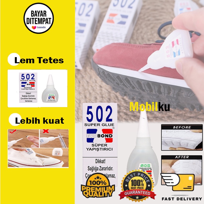 [BISA COD] Lem Tetes Super Kuat Power Instant Glue Glu Lem Korea Lem Sepatu Lem Tetes Cepat Kering