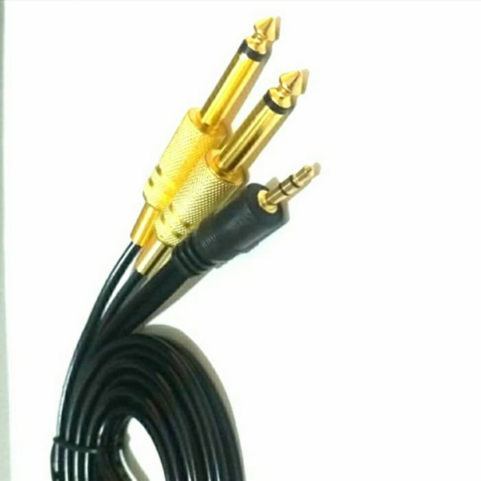 kabel audio dari Hp jek aux ke mixer 2 cabang1/4TRS panjang 1,5 meter