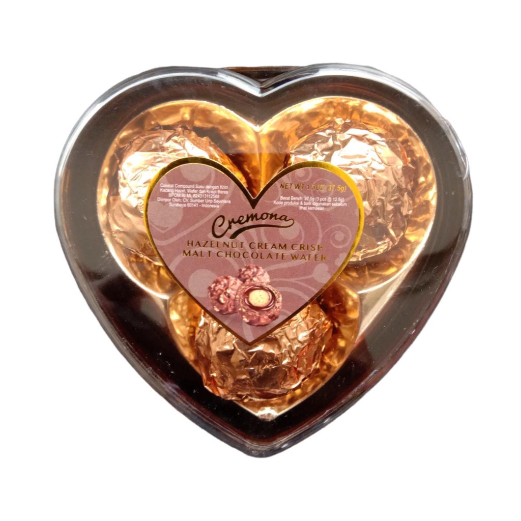 

CREMONA HAZELNUT CREAM CRISP MALT CHOCOLATE WAFER T3 35 GR