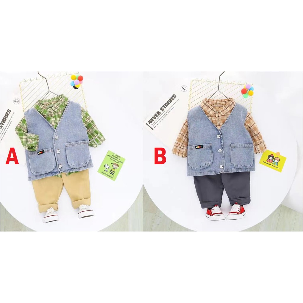 SETELAN BAJU ANAK IMPORT 3IN1 1thn-5thn   SKU0091