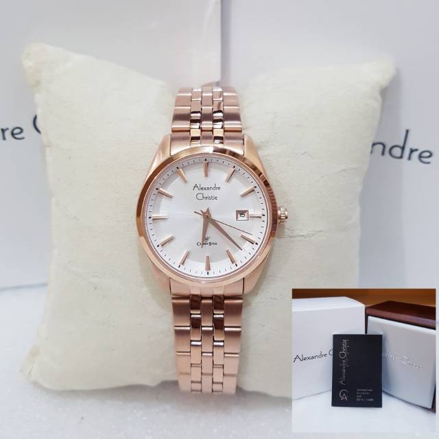 ALEXANDRE CHRISTIE AC 8635 ROSEGOLD JAM TANGAN WANITA ORIGINAL