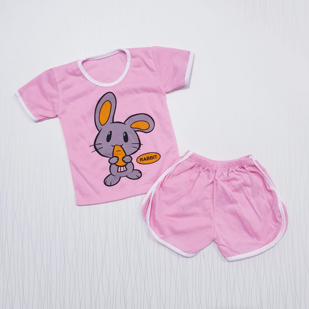 pakaian bayi perempuan setelan baju anak cewe set pakaian pendek